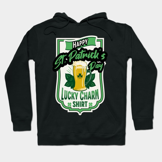 Happy St Patrick's Day Lucky Shamrock Hoodie by Barts Arts